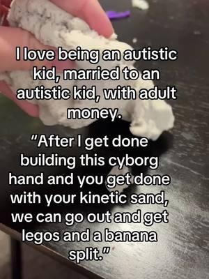 Tbh we’re healing our inner child together. 🥹💕 #innerchildhealing #innerchild #kineticsand #legos #autism #actuallyautistic #neurodivergent #neurospicy #partner 