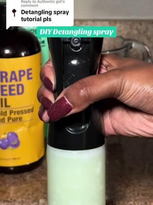 How to make homemade detangling spray at home! #4chair #detanglingspray #detangler #mattedhair #naturalhair #hairtok #4chairgrowth #hairgrowthtips   #naturalhaircare #DIY