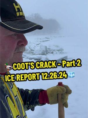 🦆COOT’S CRACK - Part 2 ICE REPORT 12.26.24🧊 📍 Between Point Comfort & Black Wolf #icereport #cootslures #htenterprises  #icefishing #icefish #hardwater #snow #winter #slush #fog #Outdoors #oshkosh #lakewinnebago #bago #htice #SafetyFirst @HT Enterprises Inc @AaronWilliams 