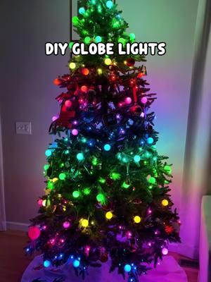 Super easy to do and they look so cool! I found a 50 pack that’s lets the perfect amount of light through 🤩 I put the ones I have in my Amazon Storefront 🥰 #DIY #christmasdiy #bulblight #globelights #christmaslights #christmastree #christmastreelights 