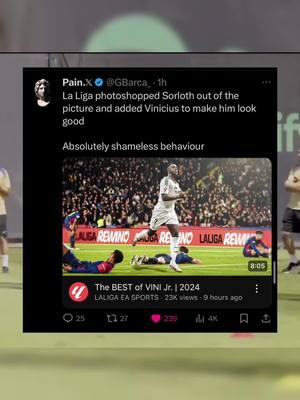 Shameless behavior by @LALIGA #blaugranaszn_#fcbarcelona#vinicius#realmadridfc 