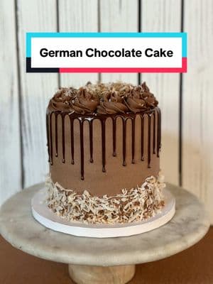 This is only the second German Chocolate Cake I’ve ever made but it’s almost too pretty to eat!  #cake #cakevideos #cakedecorating #cakesoftiktok #caketok #cakeart #cakeartist #germanchocolatecake #cakes #cakevideo #cakehowto #cakedecorator 