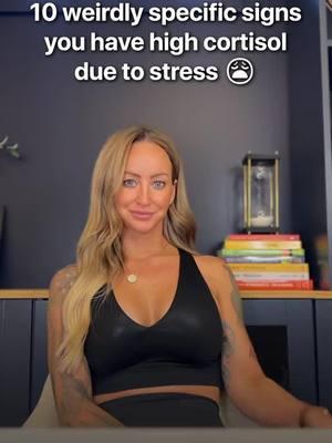 10 weirdly specific signs you have high cortisol due to stress 😫 Comment ME for 5 Steps to Drop Diet-Resistant Stress Fat! Feeling some of these signs of high cortisol? Here's how you can reduce stress: 1. Prioritize sleep-a consistent sleep/wake routine helps manage cortisol. 2. Try deep breathing or meditation to calm your nervous system throughout the day. 3. Move your body more! Incorporate walking or yoga in your routine to help lower stress. 4. Stay hydrated and focus on balanced meals throughout the day to support your body. 5. Limit caffeine intake and reduce blue light exposure at night to help regulate. If you think hormones are stalling your fat loss, comment ME! #nutritiontipsoftheday #nutritiontipsforwomen #menopauseweightgain #fitnesscoachforwomen #cortisolbalance #cortisolmanagement #womenweightlosstips #womenfitnesscoach #menopauseweightloss #reversediet #fatloss #weightloss #hormones #fitafter40 