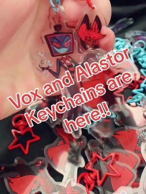 MY VOX AND ALASTOR KEYCHAINS ARE HERE!! and wow they’re 20% off just like my entire store… (link in my bio!!!) #hazbin #hazbinhotel #hazbinhoteledit #hazbinhotelalastor #hazbinhotelvox #hazbinhotelmerch #hazbinmerch #fanmerch #hazbinhotelradiostatic #radiostatic #radiostatichazbinhotel #vox #alastor #voxal #keychains