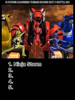 5 POWER RANGERS THEME SONGS BUT 1 GOTTA GO 👀 #powerrangers #powerrangerstiktok #dinothunder #junglefury #mysticforce #ninjastorm #2000s #tvshow #disney #viral #fypシ #fyp 