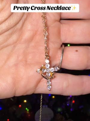 Very pretty and dainty! Great necklace to add to your jewelry collection.❤️ #necklace #cross #crossnecklace #crosspendant #jewelry #jewelrytiktok #pendant #daintyjewelry 