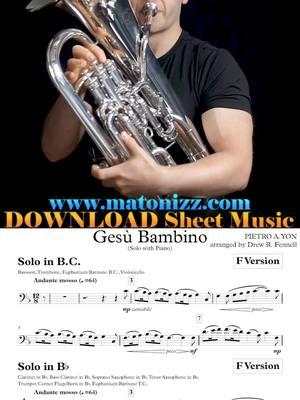 Gesù Bambino 👼🎄 #euphonium #gesubambino #sheetmusic #classicalmusic #playalong