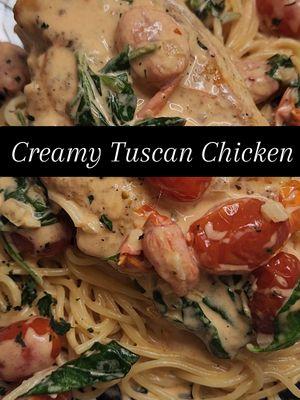 My daughters current hyperfixation😊💖#creamytuscanchicken #tuscanchicken #tuscanpasta #marrymechicken #EasyRecipe #dinner #fyp #fypシ 