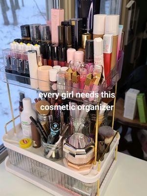 Every girl needs this cosmetic organizer #cosmeticorganizer  #storagefinds #beautyorganizer  #storage #luxuryhomefinds #bathroomorganizer #skincareshelf #skincare #skincareorganizer #makeuporganizer #beauty 