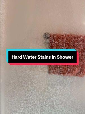 The only cleaner that has gotten rid of the hard water stains in my shower! #showercleaning #hardwaterstains #madacid #cleantoks 