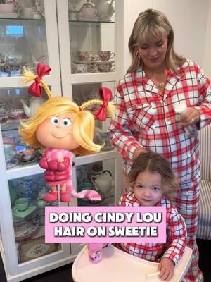 turning Sweetie into Cindy Lou🥹🥹🩷🎀 #fyp #christmas #toddlermom #cute #toddlersoftiktok #thegrinch #cindylouwho #hair #toddlerhair 