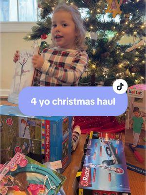 4 year old Christmas haul part 2! I swear she needs to be an actress because her facials and expressions are so funny 🤣😂 #realisticchristmashaul #realisticchristmas #christmashaul #xmashaul #giftideas 