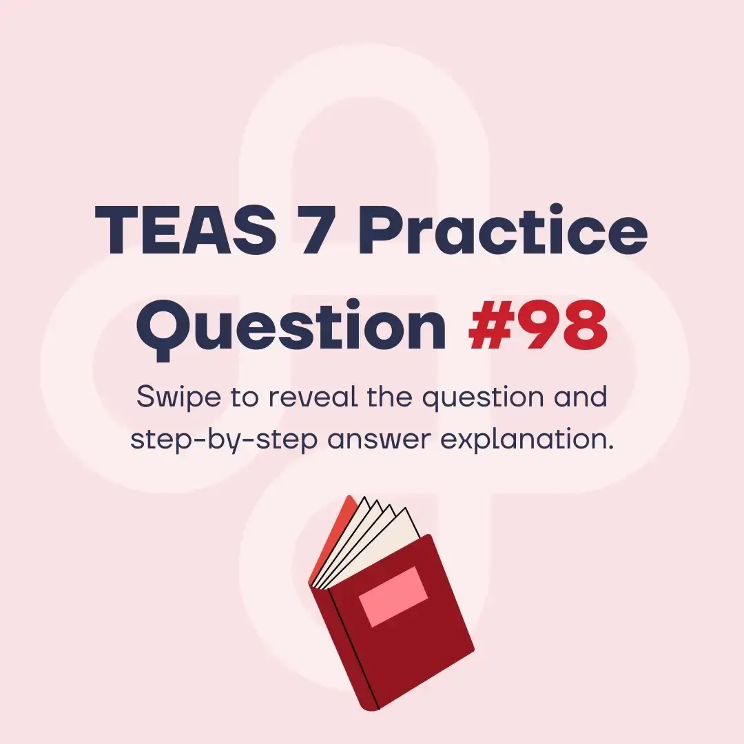 📚✨ Ready to Ace the TEAS 7 Exam? ✨📚 Your nursing school dreams start here, and we’ve got the tools to help you succeed! 🩺💪 Swipe through this slideshow for a TEAS 7 practice question with a detailed answer explanation. It’s just a taste of the support we’re offering to future nurses like YOU! 🌟 Here’s the Game-Changer: We’re hosting LIVE TEAS 7 review sessions where our expert instructors break down the exam topics, share strategies, and answer your questions in real-time. These sessions are your shortcut to TEAS success! 📅 Don’t wait—click the LIVE EVENTS button in our profile now to secure your spot! 🎯 Why join our live reviews? ✅ Expert guidance on all test topics ✅ Real-time Q&A for instant clarity ✅ Proven strategies to boost your score ✅ Connect with other test-takers for extra motivation 💻 Plus, the link in our bio gives you access to even more FREE TEAS 7 resources, like practice questions, video lessons, and study guides! Your future in nursing starts with a plan, and we’re here to help you make it happen. Let’s do this together! 🌟 💬 Tag a study buddy or drop a 🩺 in the comments if you’re excited for the live session! #TEAS7 #TEASPrep #FutureNurse #teas7exam #prenursing #FutureNurse #prenursingstudent #prenursingmajor 