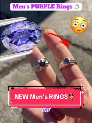 Real men wear purple rings 😅 #rings #jewelrymaking #oakcityceo #mensjewelry #sapphire #customjewelry #amethyst #gems #mensring #gemstonejewelry 