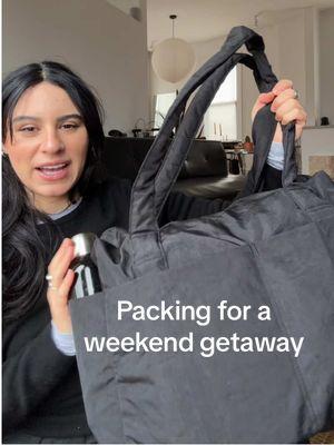 I'm going on a mini weekend getaway with the gorls ❤️ Here's what I'm packing feat. the Small Cloud Carry-On from @BAGGU  :)) #baggu #weekendtrip #packwithme 