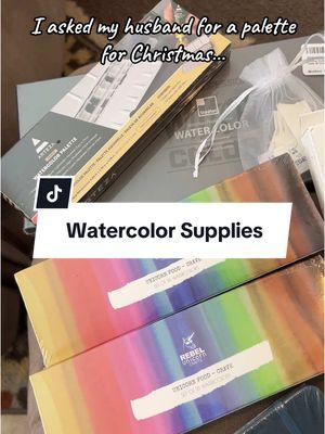 Anyone else notice he got me two of the same palette from @Lacey - Curious Watercolor&Art ? I sent him a list of ideas and he took it as a shopping list and got it all; which was incredibly sweet but now I’m just staring at it all wondering where to even get started 🤔😅🫣 #watercolor #watercolorpainting #practicenotperfection #practicenotperfection #artistsoftiktok #artsupplies #watercolorsupplies 