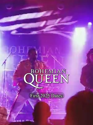 We're excited to announce our first dates for 2025: Jan 18 - Covina, CA (The Laugh Factory) Feb 15 - Thousand Oaks, CA (The Scherr) Feb 22 - Arlington, TX (Arlington Music Hall) Mar 14 - Mt Vernon, KY (New Barn Theatre) Tickets at bohemianqueenband . com #queen #queenband #freddiemercury #queenfans