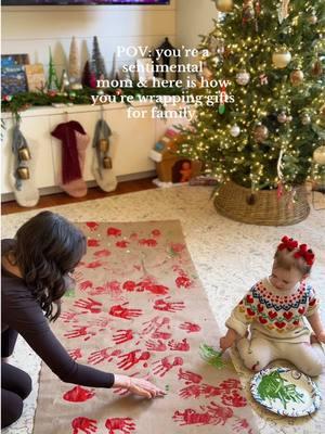 A little sentimental tradition we started this Christmas 🥹 super easy diy handprint wrapping paper you can make with your little ones for friend’s or family’s gifts♥️  #MomsofTikTok #momlife #christmaswithkids #kidschristmasactivities #toddlermom #christmaswrapping #diywrappingpaper #holidayswithkids #kidschristmas ##wrappinggifts #sentimentalgifts #giftforgrandparents #sentimentalmom #diygiftideas #craftymom #creatorsearchinsights 