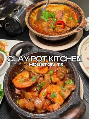 Clay Pot Kitchen 🥘🔥 Recently tried this popular spot @cpk.htx (Com Nieu Houston) in Chinatown that specializes in authentic Southern Vietnamese cooking in clay pots 😯 And their food definitely hit! We had to get their mouthwatering braised pork belly and their signature sweet and sour soup. Their braised pork belly did not disappoint and gave comfort food vibes.  They just added NEW menu items as well that are a must-try: Crispy Fried Pomfret (with papaya salad) - this was so good, had to take some home 🤤 Vietnamese xiu mai with salted egg  If you’re craving authentic Vietnamese food and a new experience, definitely give Clay Pot Kitchen a shot!  📍Clay Pot Kitchen (Com Nieu Houston) 13080 Bellaire Blvd A, Houston, TX 77072 #claypotkitchen #houstonfoodie  #houstoneats #thingstodoinhouston #htxfood #chinatownhouston #stufftodoinhouston #htx #houstonfood 