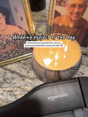 memorial table is a must at my wedding and today I tackled this diy of the day! Vintage frames and my beautiful angels, may they always rest in peace. They are the ones who started it all..👼👼❤️‍🩹🪽🕊️  #weddingdiy #weddingproject #memorialtable #wedding #bride #fyp #foryoupage #viral #weddingideas #simple #wedding2025 #2025bride #newyear #greatgrandmother #memory 