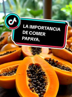 Aquí tienes cuatro beneficios importantes de consumir papaya: 	1.	Mejora la digestión: La papaya contiene una enzima llamada papaína, que ayuda a descomponer las proteínas, facilitando la digestión y aliviando problemas como el estreñimiento y la acidez. 	2.	Fortalece el sistema inmunológico: Es rica en vitamina C y antioxidantes, que fortalecen las defensas del cuerpo y protegen contra enfermedades. 	3.	Cuida la salud de la piel: La papaya tiene vitamina A y antioxidantes que ayudan a mantener la piel sana, promoviendo la regeneración celular y reduciendo el envejecimiento prematuro. 	4.	Favorece la salud cardiovascular: Su contenido de fibra, potasio y antioxidantes contribuyen a mantener la presión arterial equilibrada y a reducir el riesgo de enfermedades del corazón. ¡Incluir papaya en tu dieta puede ser una forma deliciosa de cuidar tu salud! #papaya #beneficios #alimentossaludables 