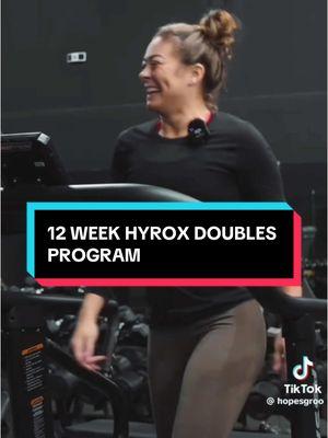 HYROX DOUBLES 12 WEEK PROGRAM, COMING TOMORROW @Hope sgro #HYROX #hyroxprogram #hyroxtraining #hyroxtraining #hyroxathlete #athlete #hyroxcomp #hyroxcompetition #hyroxcommunity #hyroxtips #hyroxtrainer #hyroxathletes #tips #foryoupage #explore #explorepage✨ #fitness 