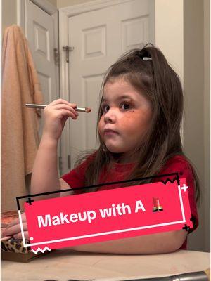 Makeup with A 😃🩷💄 #funnytoddlers #toddlermakeup #toddlersoftiktok 