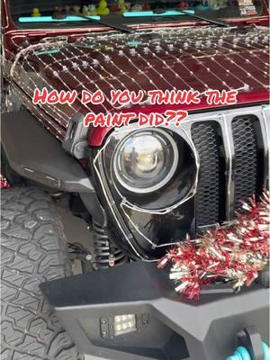 Part 1 - starting the process of removing 1800+ lights. How do you think the paint held up??? #jeep #jeepwrangler #christmas #christmaslights #christmascarlights #jeepmas #before #after #beforeandafter #aftermath 