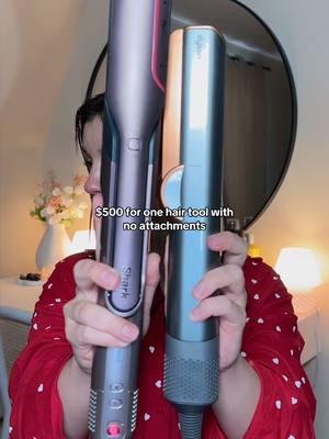 Dyson Airstrait vs Shark FlexFusion ?! #hairtok #dysonairstrait #sharkflexfusion #hairtoolshowdown #haircarecomparison #dysonvsshark #noheatdamage #wettodrystyling #shinyhairgoals #hairstylingtools #battleofthebrands #fyp 