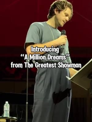 Prior to singing “A Million Dreams” at Groton Music Center, Aaron talked about how he loves the message of the song and The Greatest Showman as a whole. And also touched on how he was apart of the early development of the movie!⁣ 📹 @Angelique #aarontveit #amilliondreams #thegreatestshowman #musicaltheater #broadwaymusicals #foryourpage #greatestshowman 