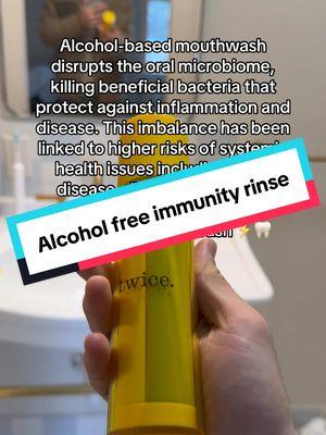 Our alcohol free, alkaline pH immunity rinse is available on #TikTokShop #oralwellness #teethtok #microbiome #alkaline #oralhygiene #oralhealth #twicetoothpaste 