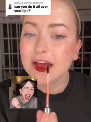 Replying to @stx.yct trying @BILLIE EILISH lip stain all over my lips 👄 #billieeilishmakeup #peelofflipstain #billieeilish #lipstayn #sacheu #noohde #lipstain #billieeilishlipcombo #liplinerstain #liplinerstayn 