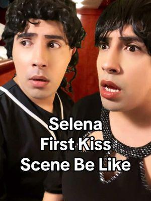 Selena first kiss scene be like. #selena #kiss #selenamovie #fyp #selenaquintanilla #chrisperez #paratii 