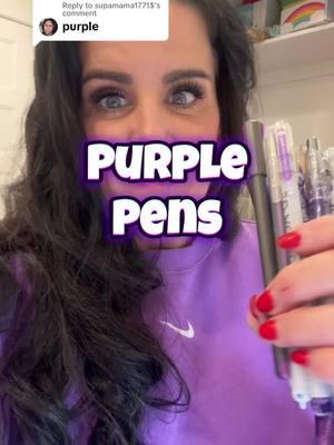 Replying to @supamama1771$ 💜💜💜💜💜💜 purple pens💜💜💜💜💜 most of these are linked in bio #pilotpen #tul #pentonic #pentel #kaco #writech #uniball #sakura #grabie #linc #pens #gelpens #stationery #fy #fyp  