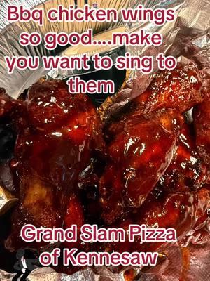 #grandslampizzakennesaw #kennesaw #Foodie #bbqwings 