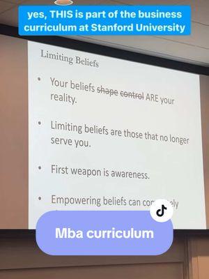 Econ and accounting 101 are NOT the only things you learn in business school. Actually, those were the most *unmemorable* classes of my MBA 😂. it was like classes like this “Managing Growing Enterprises” with lecturer Graham Weaver that I remember most.  We dove deeper into the WHY we are doing what we’re doing. In a school where students become global leaders, corporate executives, and change makers, understanding oneself is important before we try to make sense of the rest of the world.  Stanford is known as the vulnerable business school 👋🏻 #womeninbusiness #womenempowerment #mbalife #mbastudent #corporate #mbastudents #womeninstem #womenintech #student #businessschool #finance #consulting #venturecapital 