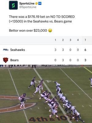 Absolutely MASSIVE win on no TD scorer tonight 💰 #nfl #nflbetting #bears #seahawks #calebwilliams #sportsbetting #tnf 