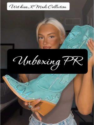 Unboxing Boots🎱🪩#blondes #fypシ #unboxing #boots #turqouiseboots #pinkboots #bootcollection #wetkissshoes 