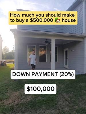 Replying to @icecream0176 How much income you need to make to buy $500k home🏠, 20% down payment, 700+ credit score, 5.75% interest rate.  DM if you need more help 📲 #realestate #Atlanta #ChrisTran #buyinghome #mortgagepayment 