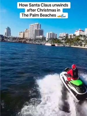 Escape to paradise and unwind from the holiday stress like Santa Claus in The Palm Beaches 🎅🏼🌴 #thepalmbeaches #lovethepalmbeaches #visitflorida #lovefl #florida #jetski #westpalmbeach #wpb #floridaboating #christmas2024 #christmasvacation #floridachristmas  📍West Palm Beach, FL 🎥 @amazingdroneworks  @