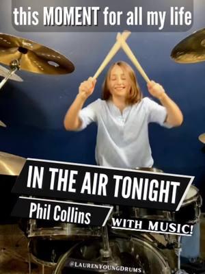 What do you say is the most recognized drum fill ever?  Teen Drummer Covers “In The Air Tonight” by Phil Collins (@OfficialPhilCollins):    This iconic drum fill is found in the song “In the Air Tonight” from the Phil Collins’ album titled ‘Face Value’ (1981).    “In the Air Tonight” reached No. 19 on the US Billboard (@Billboard) Hot 100 chart and hit No. 2 on the Rock Tracks chart. The single is certified 3x Multi-Platinum by The Recording Industry Association of America® (@RIAA_Awards).    In 2006, the song ranked 35th in VH1’s (@VH1) “100 Greatest Songs of the 80s”. In 2021, it was listed at No. 291 in Rolling Stone’s (@RollingStone) “500 Greatest Songs of All Time”.    Phil Collins is well known for his amazing vocals as a solo artist and by another generation as the prolific drummer for Genesis (@Genesis_Band). Phil’s drumming clearly focused on what was best for the song.    Genesis was inducted by Trey Anastasio (@TreyAnastasio) into the Rock & Roll Hall of Fame (@RockHall) in 2010.    Playing well known and long living classic songs is something I make part of every day no matter if I am at home, in the studio, or on stage - it does the mind and body good! #MentalHealth #Fun #Play    I am playing the drums in this video and the only audio drums heard are recorded by me. I hope you enjoy!    Thank you for your support!  🤟🏻    #Rock #Drums #Reels #Video #Shorts #Classic #PhilCollins #Collins #Genesis #InTheAir #InTheAirTonight #Tonight #Face #Value #Best #Greatest #DrumFill #DrummerFirst @Nic_Collins #Cover #DrumCover #Drummer #FemaleDrummer #GirlDrummer #DrummerGirl #Female #Rocker #Yoith #Yoing #Teen #Musician #Vocalist #Bateria #Baterista #SABIAN @SABIAN Cymbals @SABIANcymbals #VicFirth @Vic Firth @VicFirth #REMO @Remo Inc. @REMOpercussion #80s #Billboard #BillboardCharts #Hot100 #Hot #100 #TopTen #Top10 #Chart #Charts @billboard #RIAA #Platinum #Award #Awards @RIAA #RockHall #Rock #Hall #HOF @Rock Hall #Legend #Legendary #Icon #Iconic #Inspiration #Popular #Music #Song #PlayDrums #PlayYourWay #FYP #LaurenYoung #LaurenYoungDrums    Phil Collins - In the Air Tonight (Drum Cover / Drummer Cam) Performed Live by Female Teen Drummer Lauren Young  “I’ve been waiting for this moment for all my life"  “It’s the first time, the last time we ever met”  “I’ve seen your face before my friend, but I don’t know if you know who I am"    Reminder: this @LaurenYoungDrums (as displayed on each photo and video) account is my only account on this platform. All others pretending to be me can be reported to the platform and blocked right away.