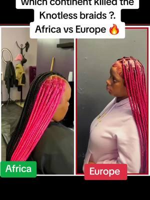 which continent killed the Knotless braids?#pinkbraids #omegabraidings #omegabraidings #lemonadebraids #peekaboobraids #braidschallenge #boxbraids 