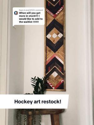 Replying to @jen613725 New designs just launched at WoodArtWoman.com 🖤🤘🏽🏒  But only one available of each so they will go fast! #woodartwoman #hockeyart #hockeytok #sustainableart 