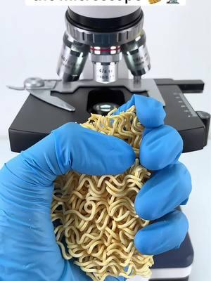 Instant noodles magnified 400X look super cool!  #tiktok #funnyvideos #fyp #microscope 