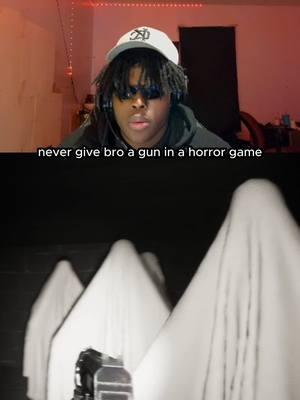 never ever give bro a gun in a horror game 😂 (Twitch/YT: HeyyVance) #chuxie #scarygames #jumpscare #fypage #viral