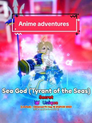 I spent 10 rerolls on Sea King In Anime Adventures and got unique #animeadventures #animeadventuresroblox #animeadventure #roblox #fyp 