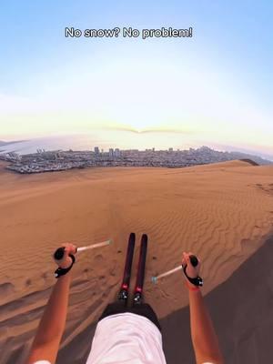 who else dreams of hitting the slopes but is stuck in a snowless place?  📸 @hulotkylian with #Insta360 X4 #ski #desert #fypシ #pov