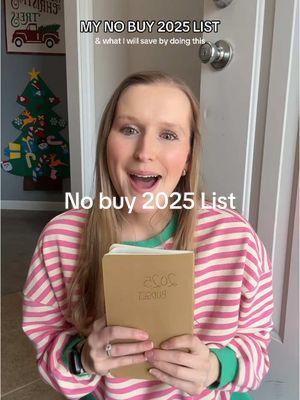 I challenge you to participate in no buy 2025, too!! These little spending habits really add up. What would be on your list? #nobuy2025 #budget #personalfinancetips #budgetforbeginners #nobuychallenge #nospendchallenge 