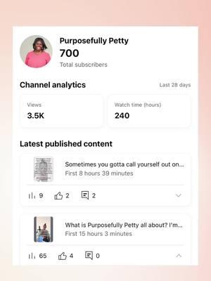 #PurposefullyPetty #BestPettyEver #PutItOnTheFloor #AuthenticLiving #Monetize #WatchHours