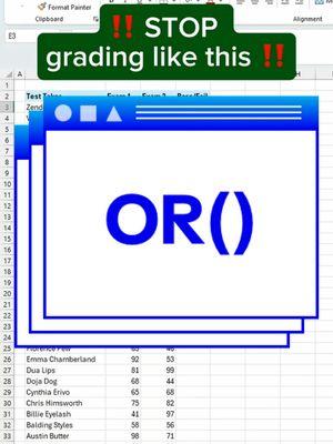 OR() in Excel #cheatsheets #excel #exceltips #googlesheets #spreadsheet #tutorial 